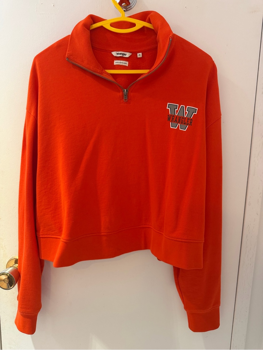 Wrangler Women's Bright Orange Quarter-Zip Pullover